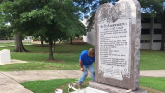 A Suspect Has Been Arrested For The Destruction Of A 10 Commandments Monument At The Arkansas Capitol