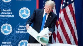 Trump Theatrically Dropped Binders On The Floor To End His Forgettable Infrastructure Week
