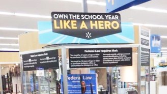 Walmart Apologizes For An Unfortunate Placement Of Their ‘Own The School Year Like A Hero’ Signage Atop A Gun Case