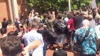A Charlottesville Crowd Ejected A Nazi/White Supremacist Leader From His Press Conference While Chanting ‘Murderer!’