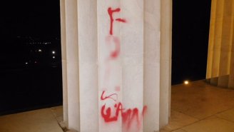 The Lincoln Memorial Was Vandalized With Red Spray Paint Overnight