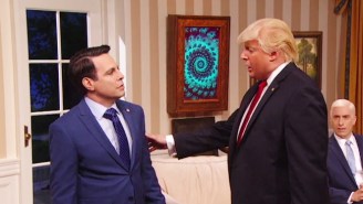 Mario Cantone’s Tenure As Anthony Scaramucci Ends With A Passionate Kiss On ‘The President Show’