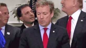 People Had Fun With Rand Paul’s Apparent Discomfort While Trump Signed His Healthcare Executive Order
