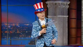 Bill Murray Makes A Patriotic Return To ‘The Late Show’ To Perform For Stephen Colbert And Root On The Cubs