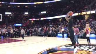J.R. Smith Drilled A Half-Court Shot During The Cavs’ Preseason Scrimmage To Win A Fan A Generator