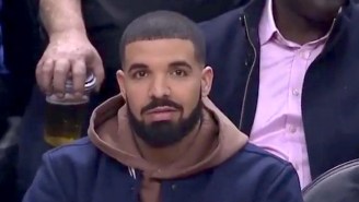 Drake Nervously Pouring Perrier At A Toronto Raptors Game Is Peak Meme Drake, And Twitter Loves It