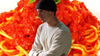 Eminem Is Rolling With The Memes And Serving Mom’s Spaghetti At His Detroit ‘Revival’ Pop-Up