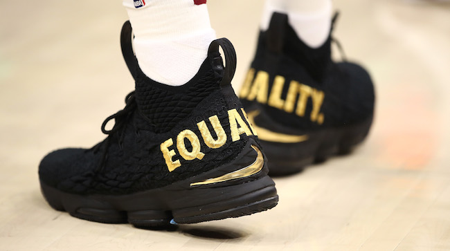 lebron 15 white and black equality