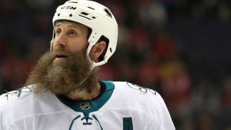 A Hockey Fight Featured Sharks Center Joe Thornton Getting Part Of His Beard Ripped Out