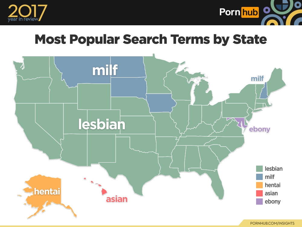 Pornhub's State By State Most Frequent Search Terms