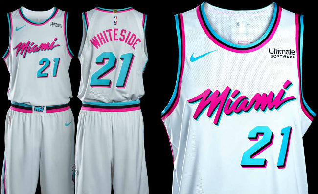 Miami Heat show off new 'Vice' uniforms, and just what the heck is  happening here?