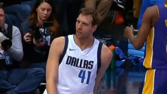 Dirk Nowitzki Sent Everyone In Dallas Into A Frenzy By Dunking Against The Lakers