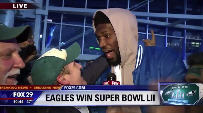 Joel Embiid Crashed A TV Broadcast After The Eagles Won The Super Bowl