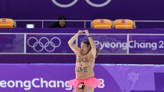 A Peace-Promoting Streaker Shook Up The Men’s Speed Skating Olympic Event