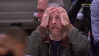 Jon Stewart Was Stunned After JaVale McGee Hit A Fadeaway Jumper Against The Knicks