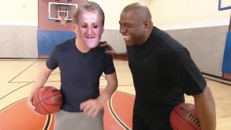 Conan Tries To Channel Larry Bird For Some Help Defeating Magic Johnson In A Game Of Horse
