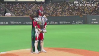Jushin Thunder Liger Threw The First Pitch At A Baseball Game And Violence Ensued