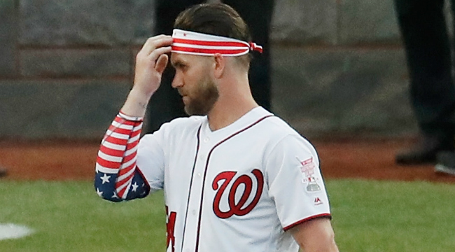 Game-Used Bryce Harper 2018 Home White Jersey with All Star Game