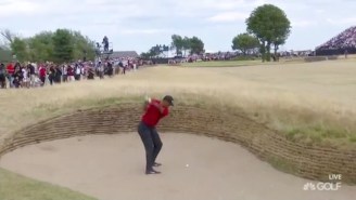 Tiger Woods Gave Us A Vintage Moment Out Of The Bunker At The Open