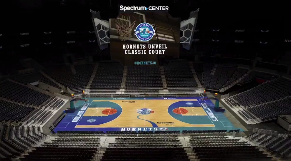 Hornets Unveil Design of Classic Court To Be Used In 2018-19