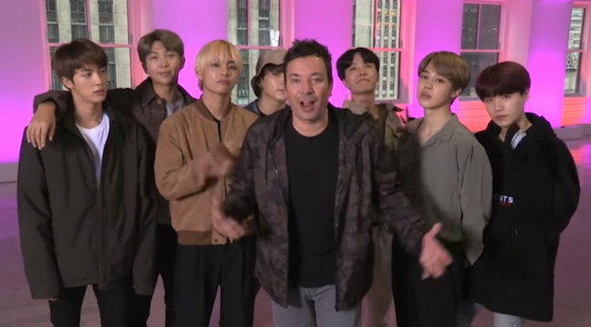 Watch Bts Do Fortnite Dances With Jimmy Fallon On Tonight Show