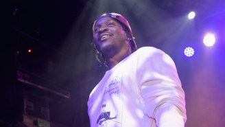 Pusha T Rekindles His Drake Beef With A Giant Sign Reading ‘F*ck Drake’ At His Camp Flog Gnaw Performance