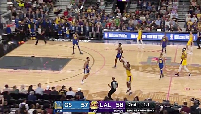 LeBron Beat The Buzzer With A Near Halfcourt Shot Against The Warriors