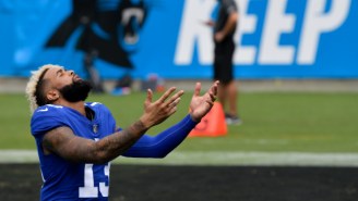 Odell Beckham Jr. Made A Ridiculous One-Handed Catch While Being Dragged To The Ground