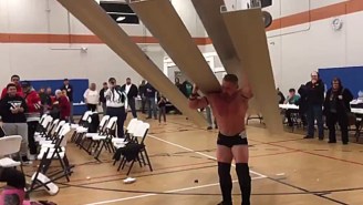 Watch This Wrestler Attack His Opponents With An Entire Section Of Bleachers