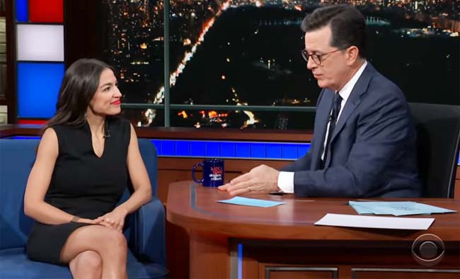 Alexandria Ocasio-Cortez Tells Stephen Colbert She Gives Zero F*cks