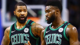 Marcus Morris And Jaylen Brown Apparently Had To Be Separated During A Timeout