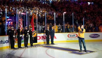 Gavin DeGraw Wiped Out After Singing The National Anthem Before A Nashville Predators Playoff Game