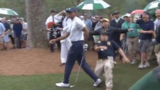 Tiger Woods Got Slide Tackled By A Security Guard At The Masters And Still Made Birdie