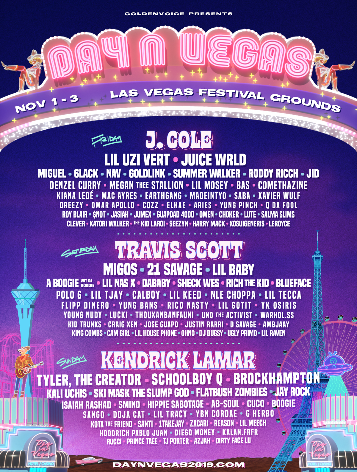 Day N Vegas 2019 Lineup: J. Cole, Kendrick Lamar, And Travis Scott
