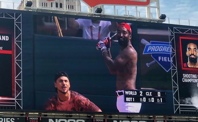 J.R. Smith removes shirt just like old times during MLB All-Star