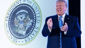 Trump Got Duped Into Speaking In Front Of A Fake Presidential Seal That Called Him A Puppet