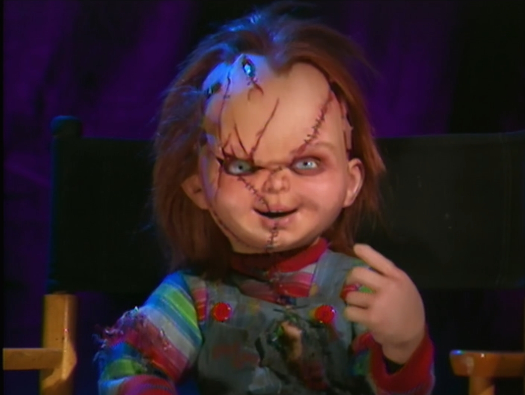 scary chucky is disneyland crossy road and then chuck-e-cheese