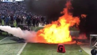 A Flamethrower Started A Large Fire On The Field Before Sunday’s Titans Game