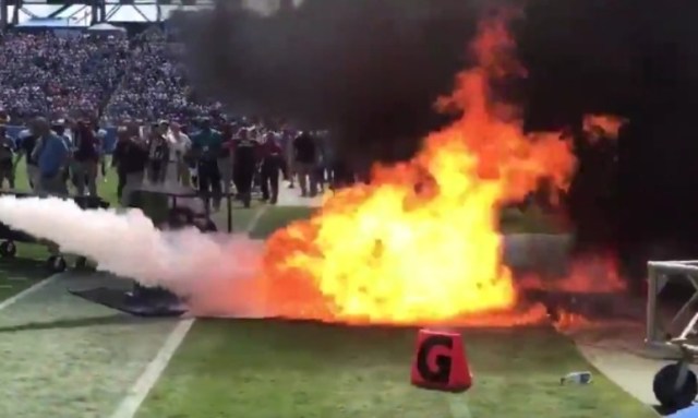 Video: Fire breaks out on Nissan Stadium sidelines before Titans-Colts game