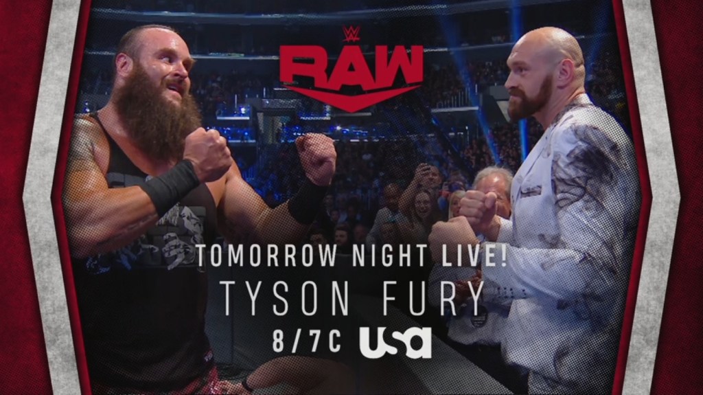 Tyson Fury and Braun Strowman go at it in the ring on Monday Night