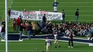 An On-Field Climate Change Protest Caused A Delay During Harvard-Yale