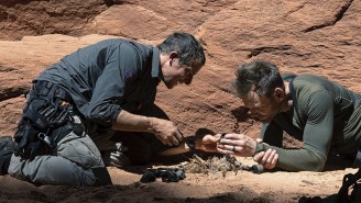 Watch Joel McHale And Bear Grylls Scale Canyons In A Clip From ‘Running Wild’