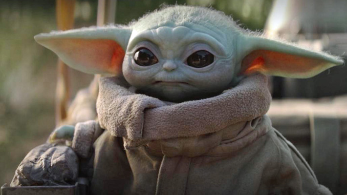 Baby yoda on online set