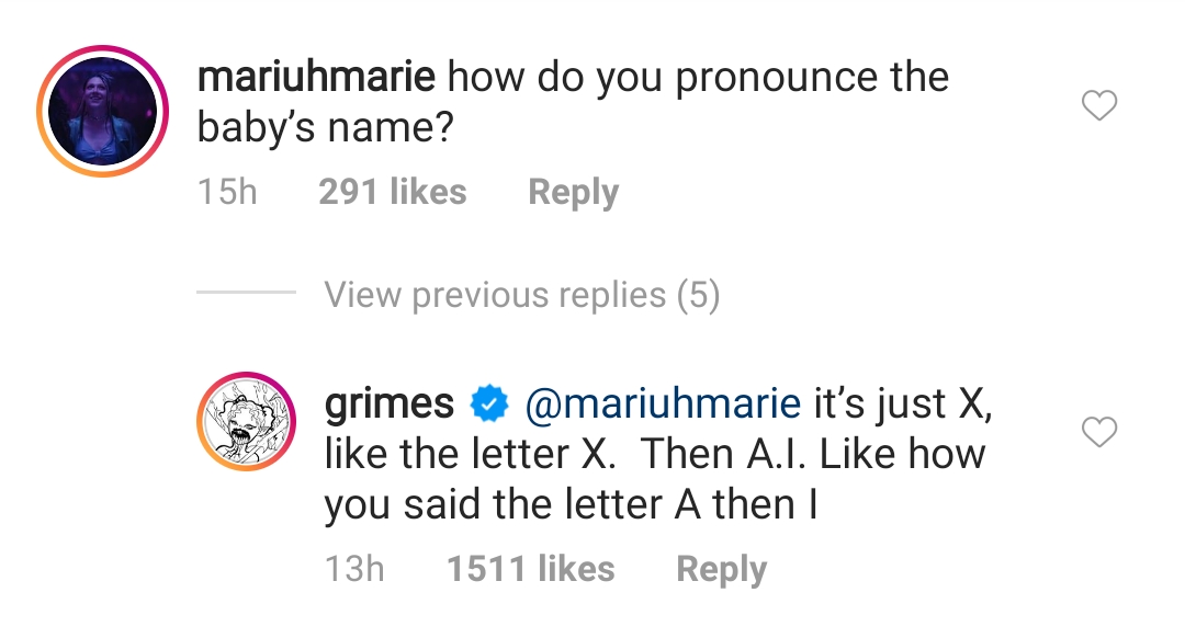 Grimes Confirms How To Pronounce X Ae A 12 The Name Of Her Baby