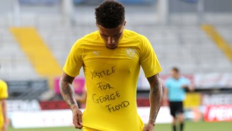 Borussia Dortmund’s Jadon Sancho Called For ‘Justice For George Floyd’ After Scoring A Goal