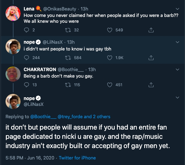 lil nas x gay tweet