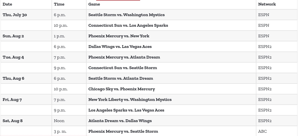 [High Resolution] Wnba Schedule 2023