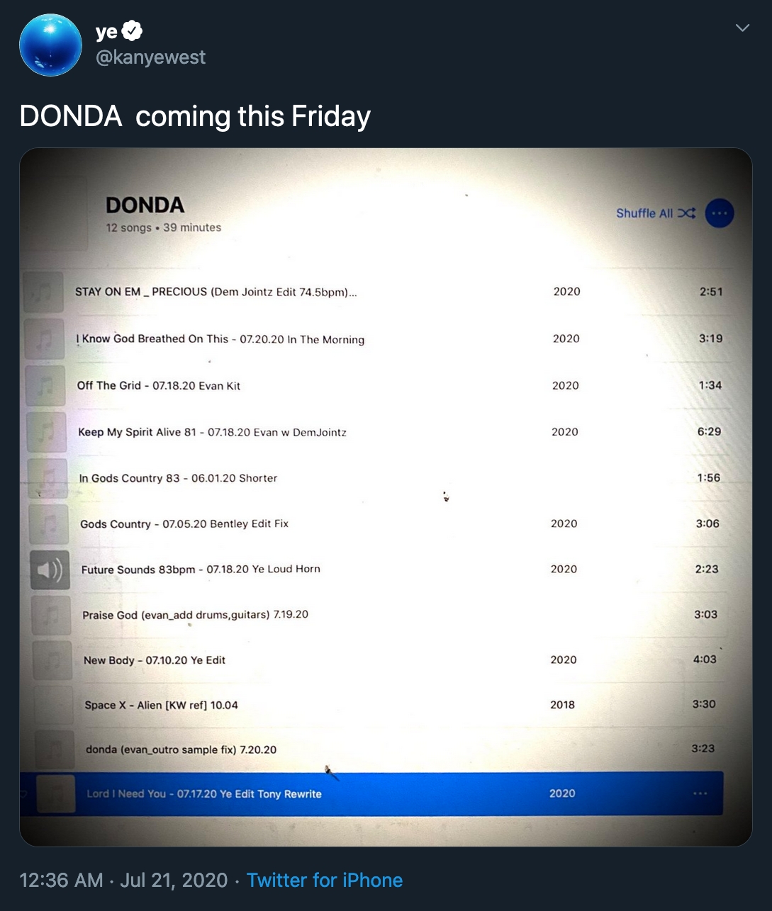 Ye On Twitter Donda Coming This Friday [ 1956 x 2048 Pixel ]