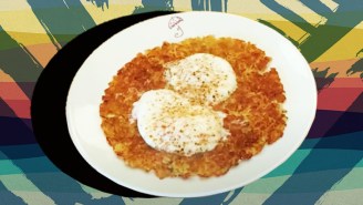You Should Definitely Make Jacques Pepin’s Rice Cake With Fried Eggs