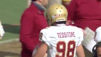 Watch Joe Tessitore Lose His Mind As His Son, John, Goes Under Center To Draw Clemson Offside